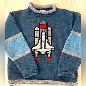 Boys Soace Shuttle Intarsia Mulberribush Sweater Size 4